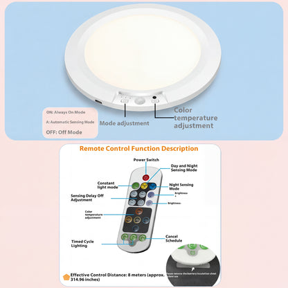 Ultra-Thin LED Ceiling Light with Remote, 5 Colors