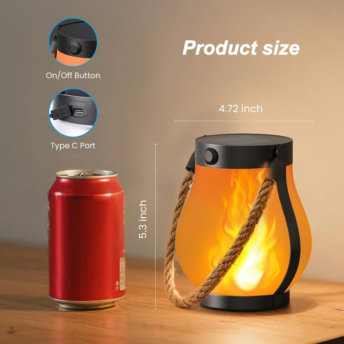 Outdoor Lighting Flickering Flame Garden Lamp