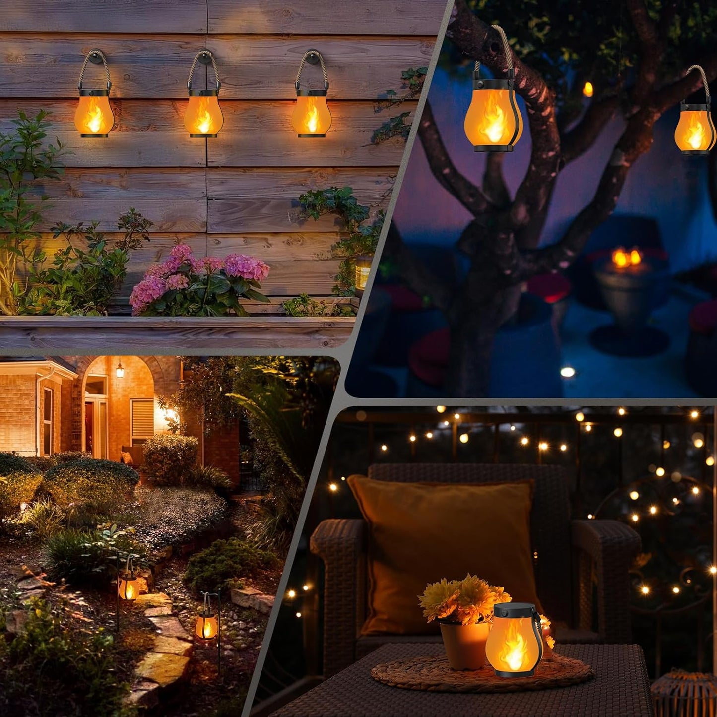 Outdoor Lighting Flickering Flame Garden Lamp