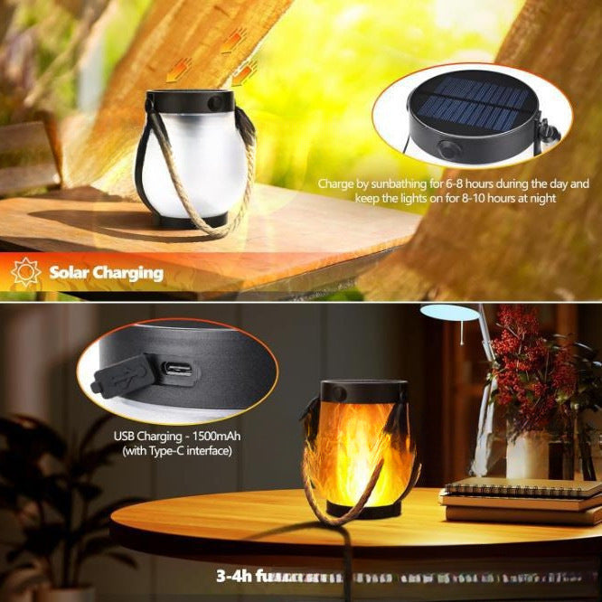 Outdoor Lighting Flickering Flame Garden Lamp