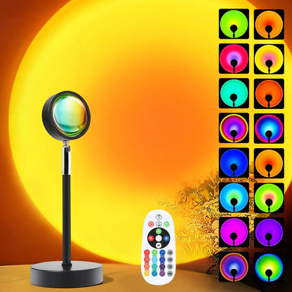 Golden Hour Aesthetic Projector — 16 Color LED Sunset Lamp