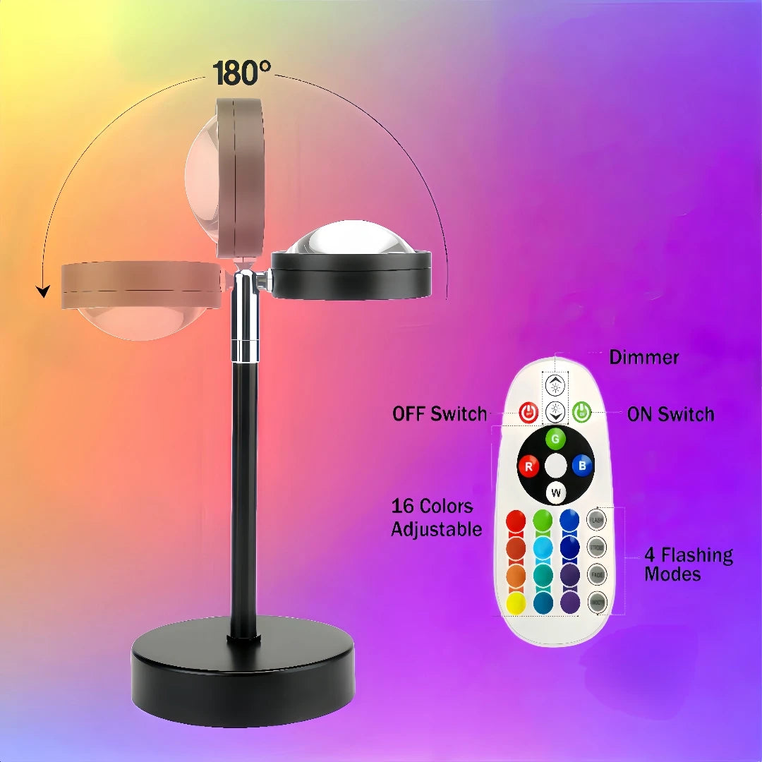 Golden Hour Aesthetic Projector — 16 Color LED Sunset Lamp
