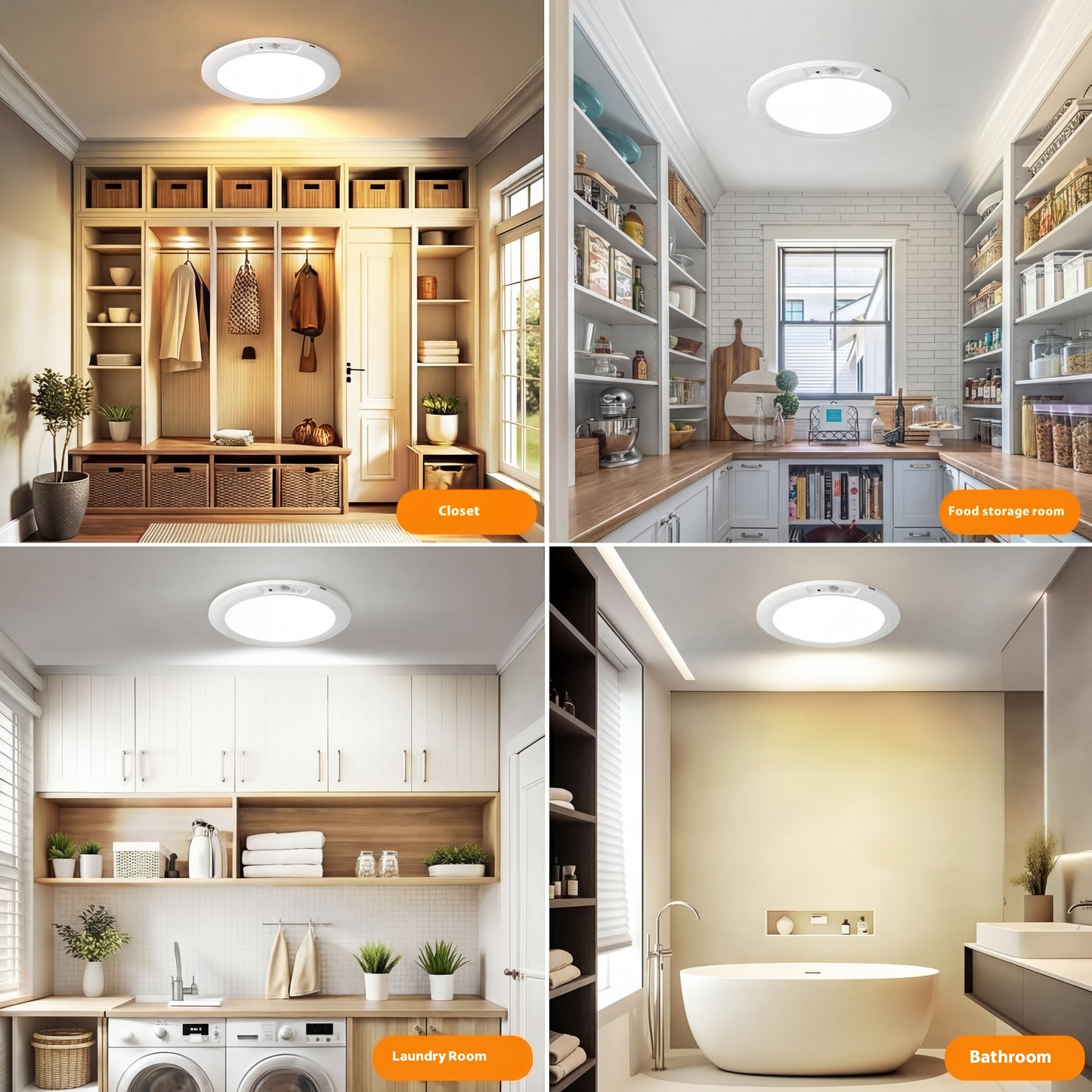 Ultra-Thin LED Ceiling Light with Remote, 5 Colors