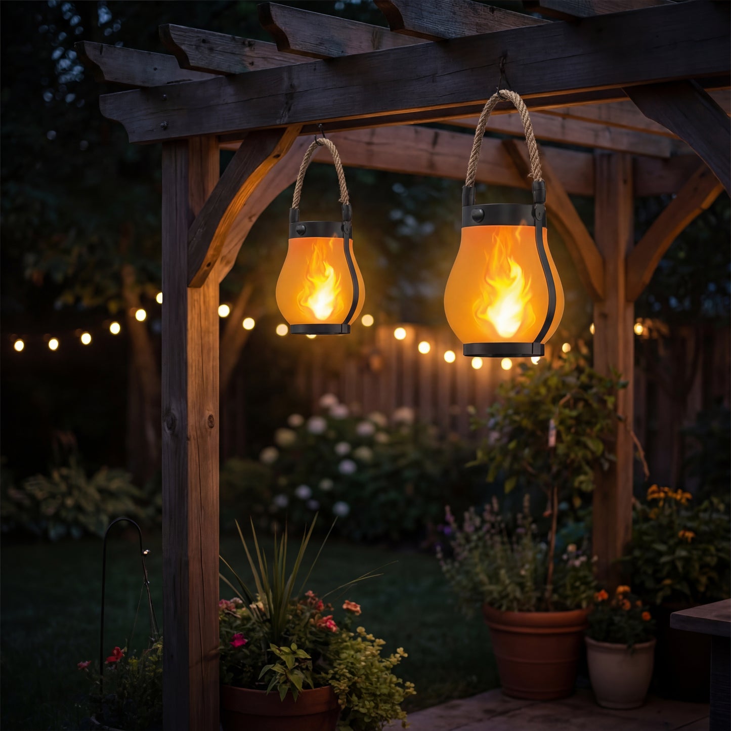 Outdoor Lighting Flickering Flame Garden Lamp